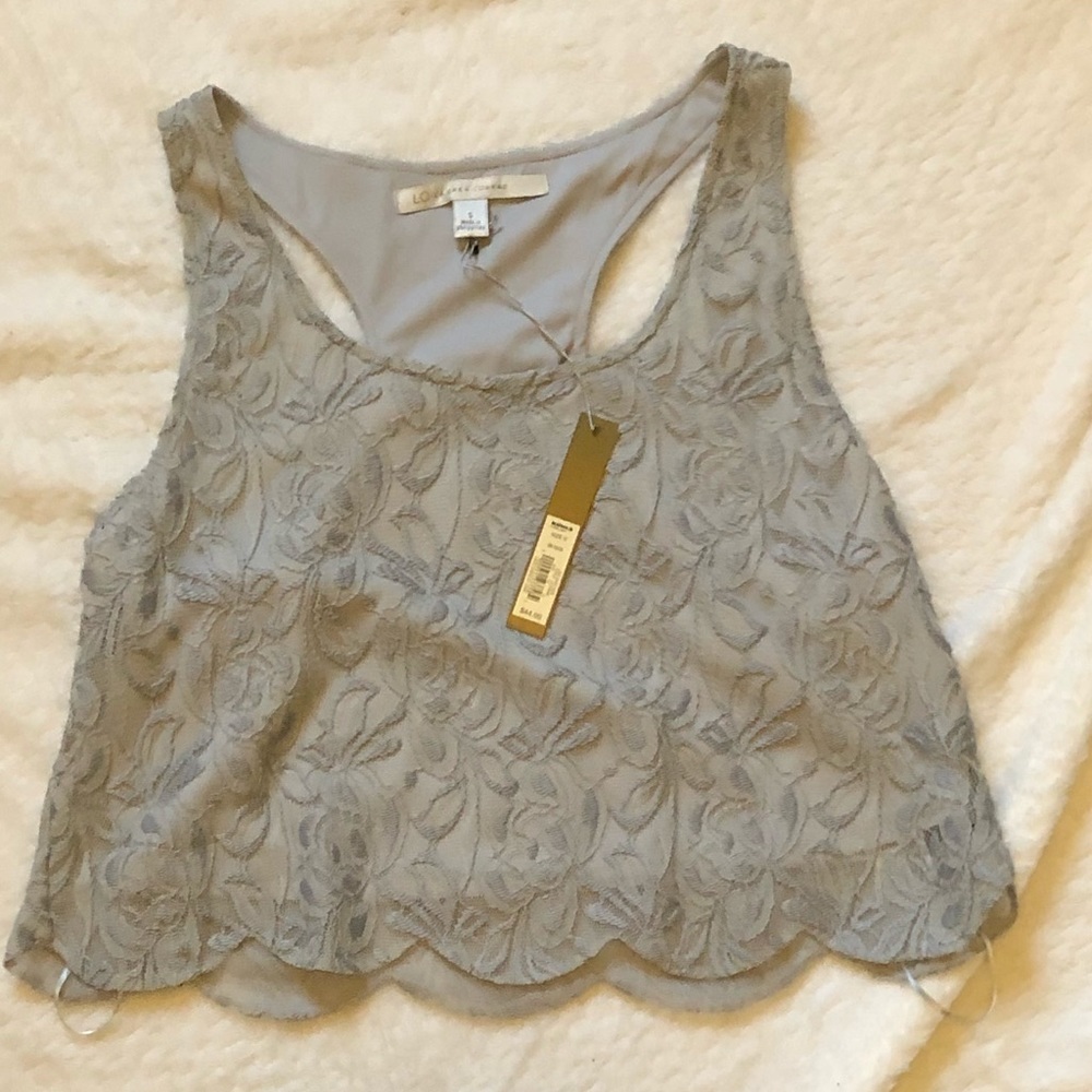 Light blue lace crop top